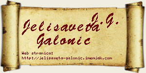 Jelisaveta Galonić vizit kartica
